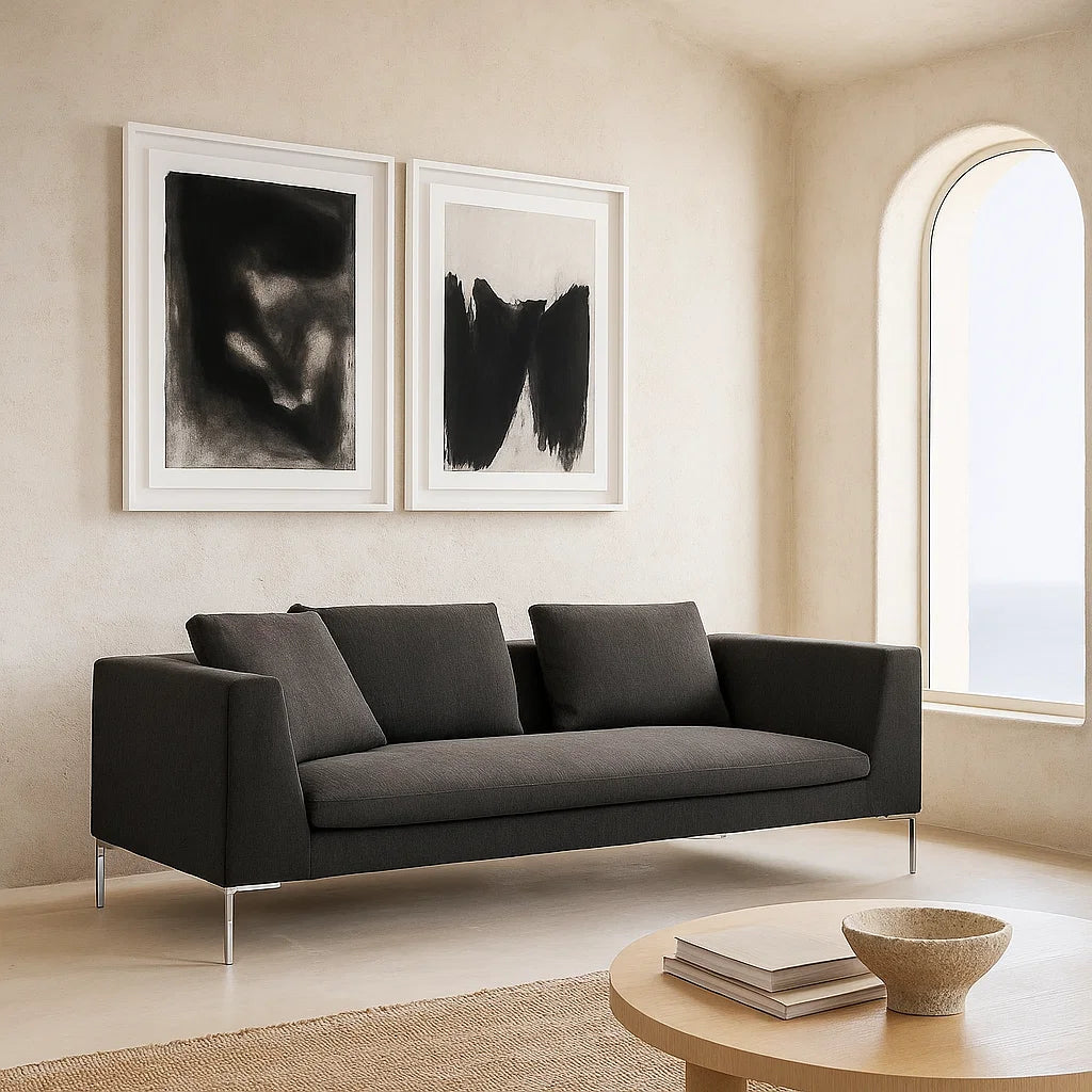 Valerio (SF-12041) - Italian Minimalist Custom Sofa Bespoke in Leather &amp; Fabric