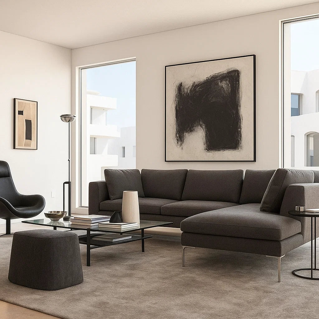 Valerio (SF-12041) - Italian Minimalist Custom Sofa Bespoke in Leather &amp; Fabric