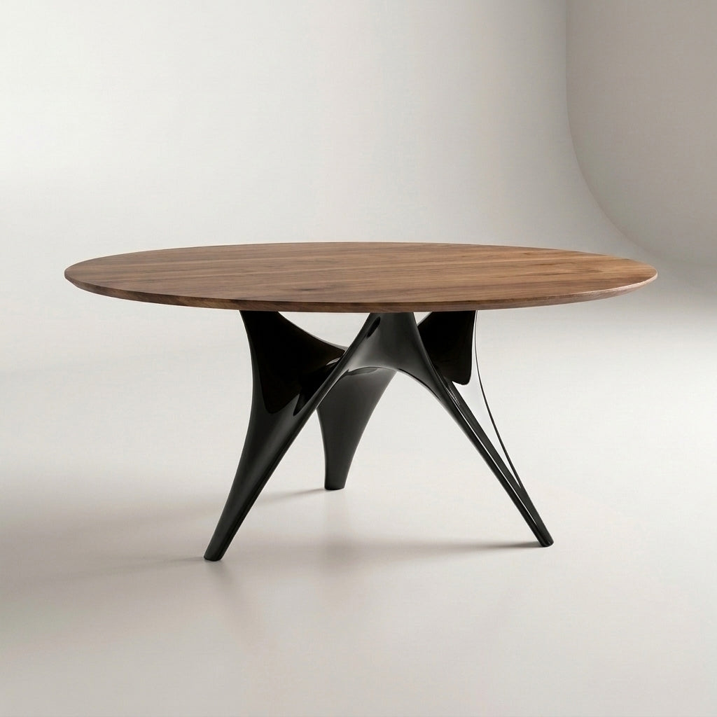 Vela Custom Mid Century Sculptural Design Table| Round | Organic Fiberglass
