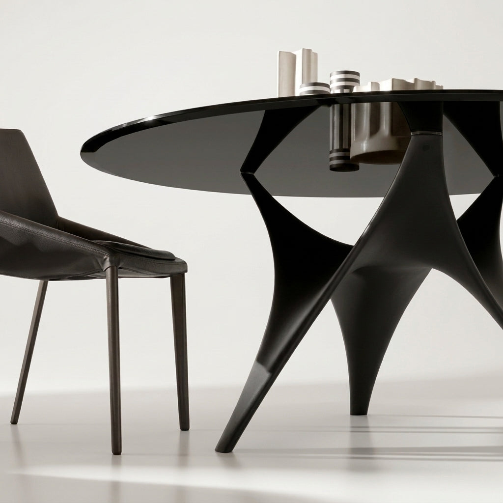 Vela Custom Mid Century Sculptural Design Table| Round | Organic Fiberglass