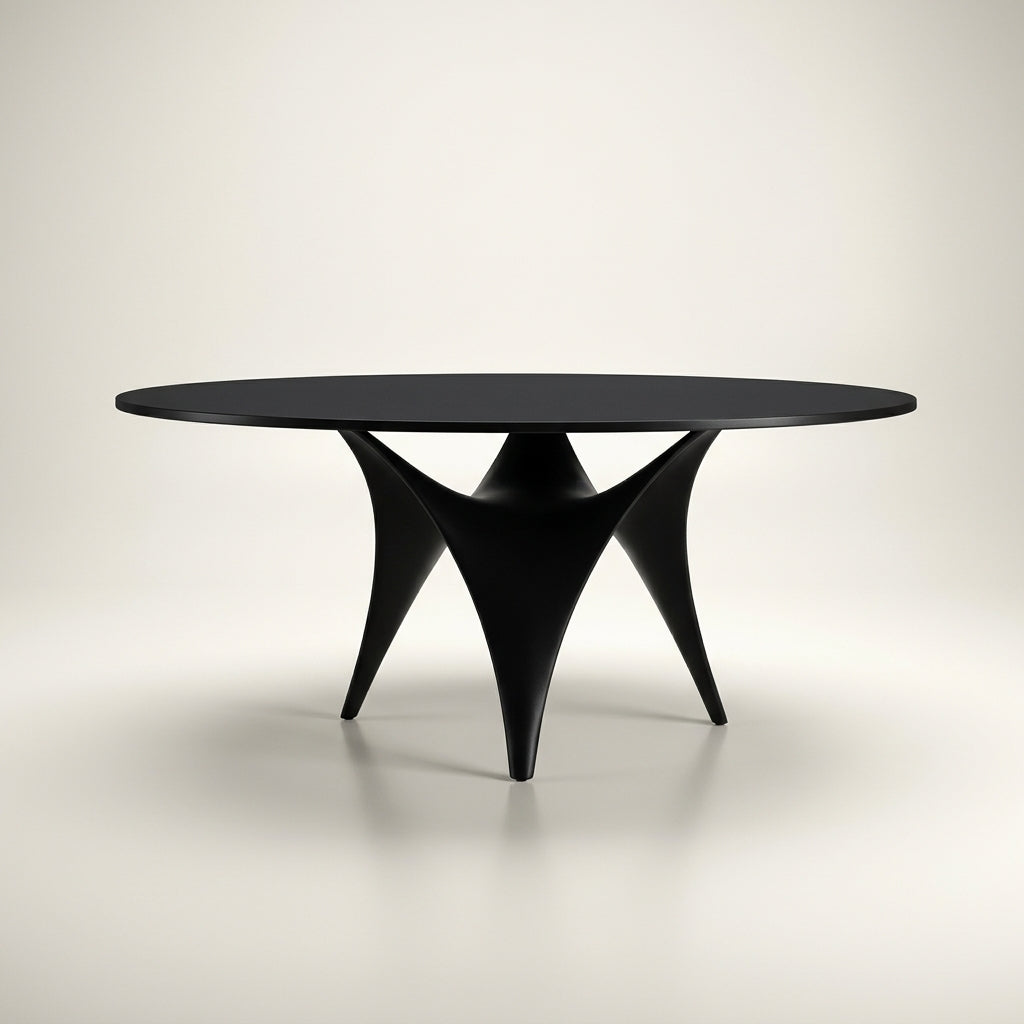 Vela Custom Mid Century Sculptural Design Table| Round | Organic Fiberglass
