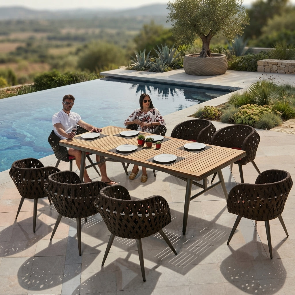 Verona Outdoor Dining Table | Teak Wood | Length 2.4m | WA4034P