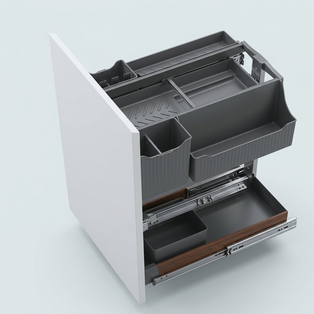 Vertical Pull-Out Utility Basket | Powder Coated Steel | Aluminum