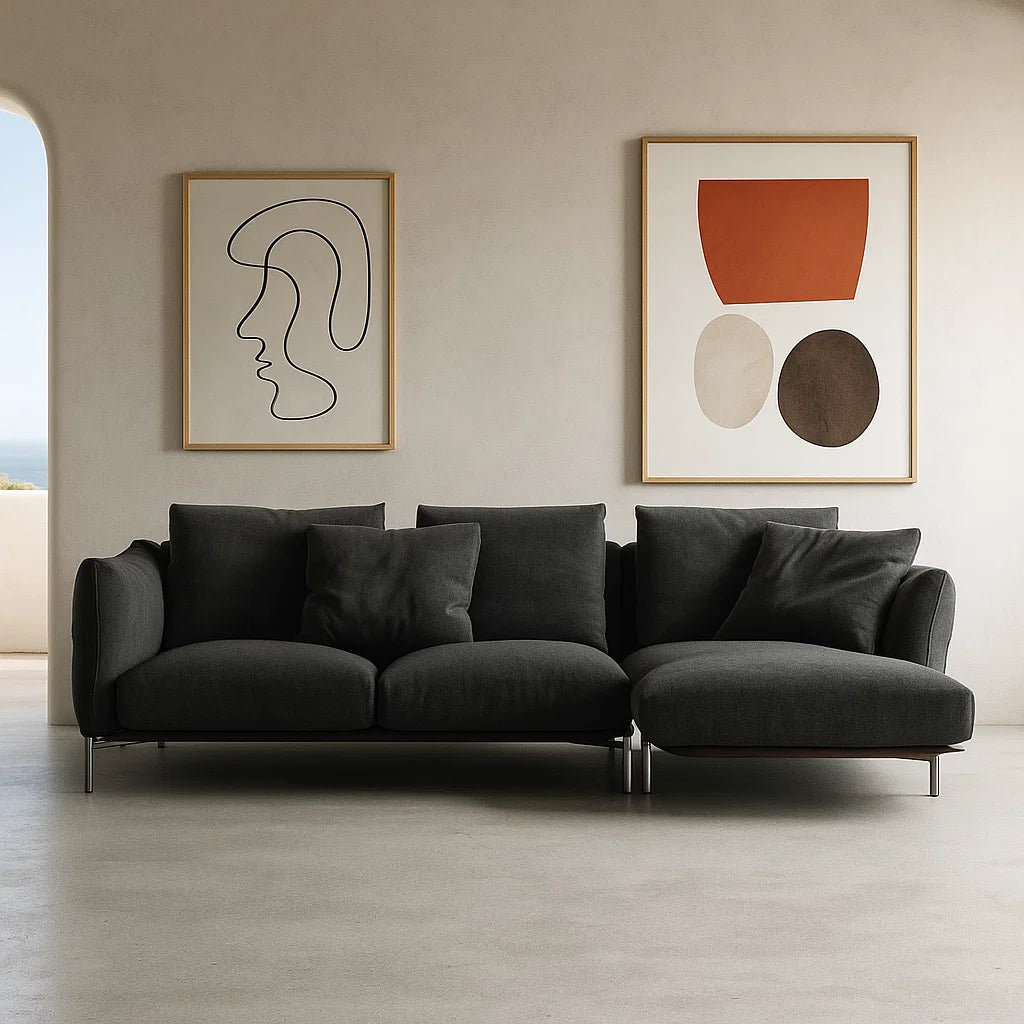 Virelli (SF-12036) - Italian Minimalist Custom Sofa Bespoke in Leather &amp; Fabric