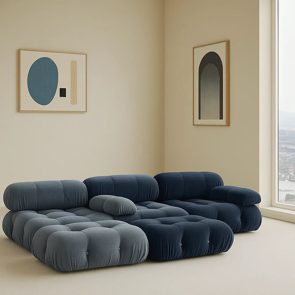 Volondra (THM-01) - Italian Minimalist Custom Sofa Bespoke in Leather &amp; Fabric