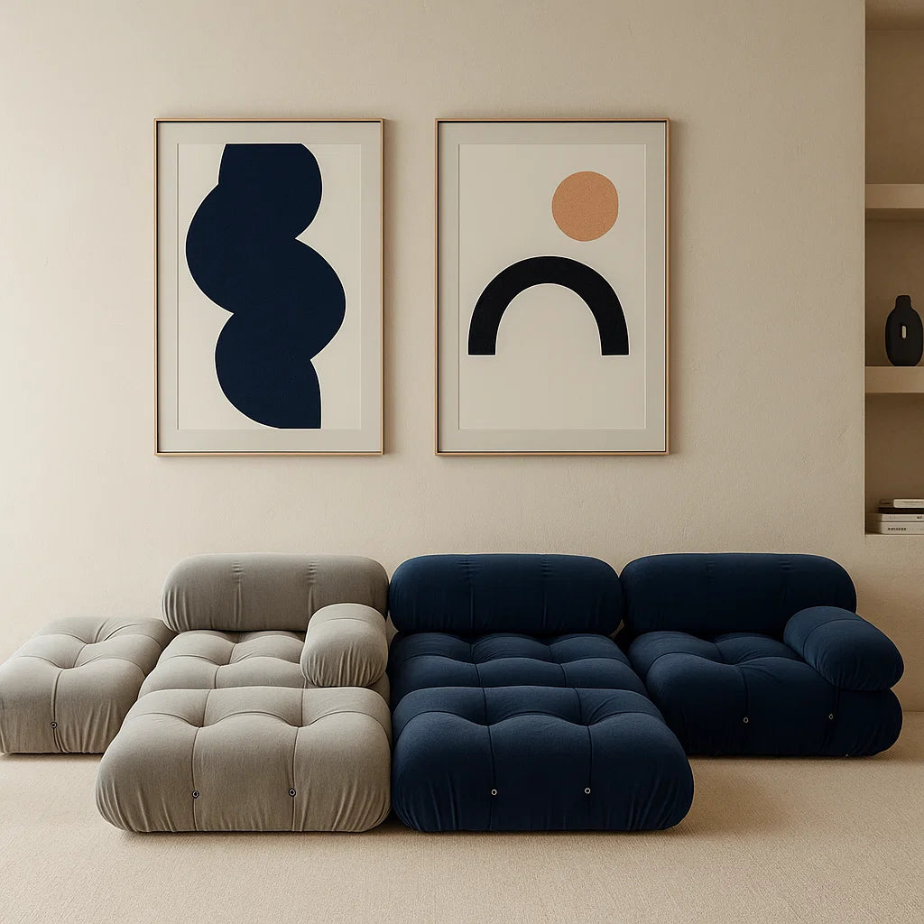 Volondra (THM-01) - Italian Minimalist Custom Sofa Bespoke in Leather &amp; Fabric