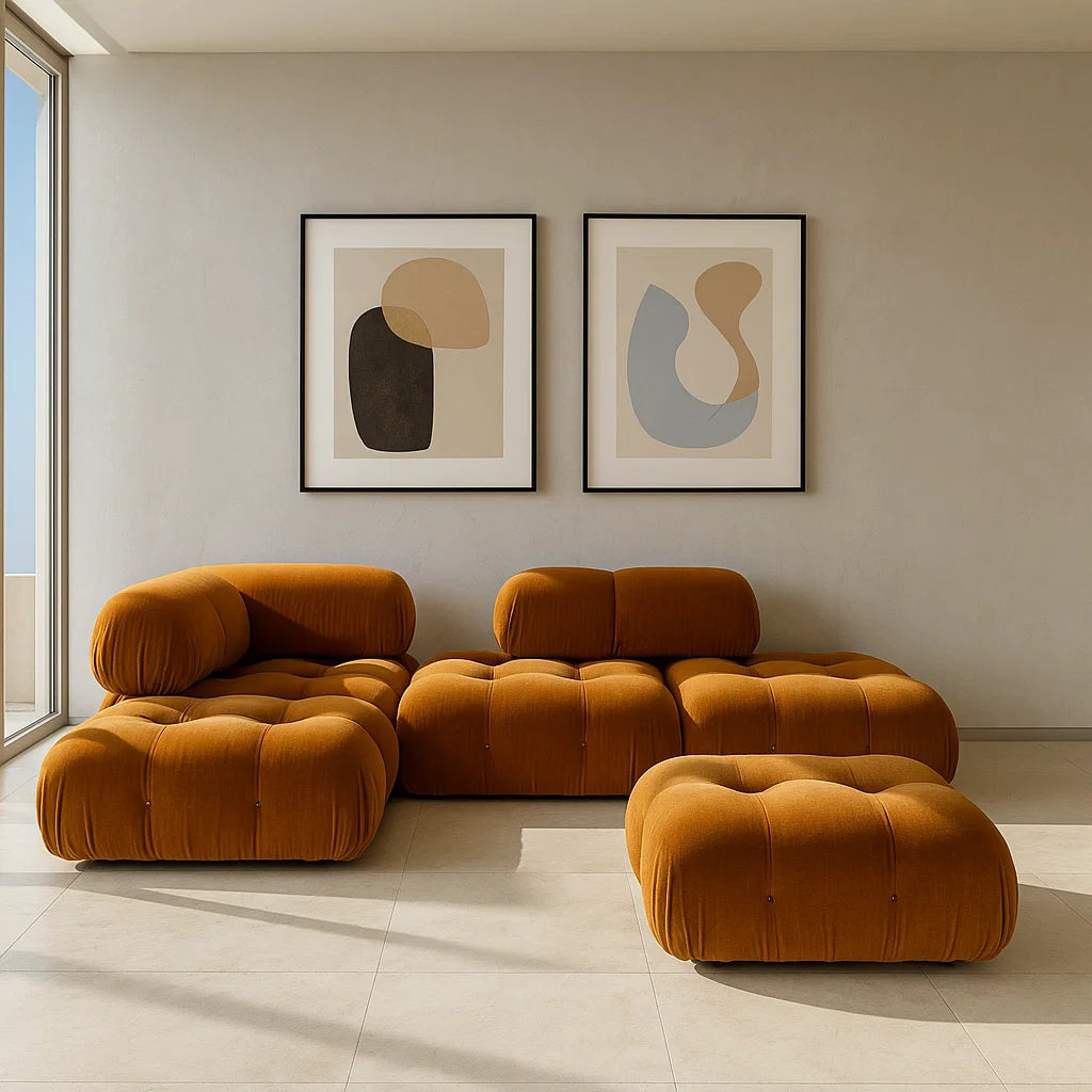 Volondra (THM-01) - Italian Minimalist Custom Sofa Bespoke in Leather &amp; Fabric