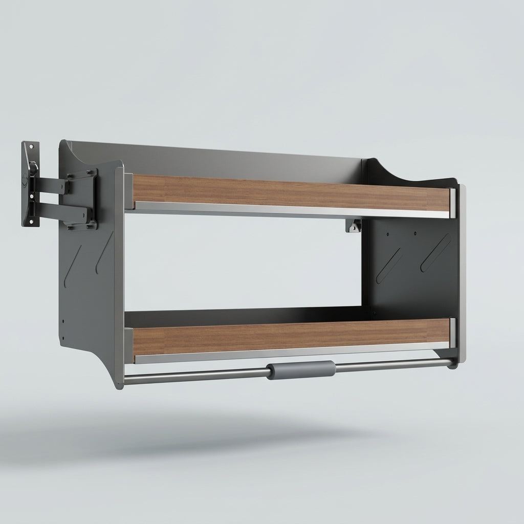 Wall Cabinet Pull-Down Basket | Powder Coated Steel | Aluminum
