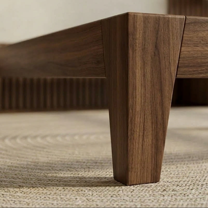 NY Headboardless Solid Wood Bed  | European Queen & King Size | Solid American Walnut | Solid European Oak