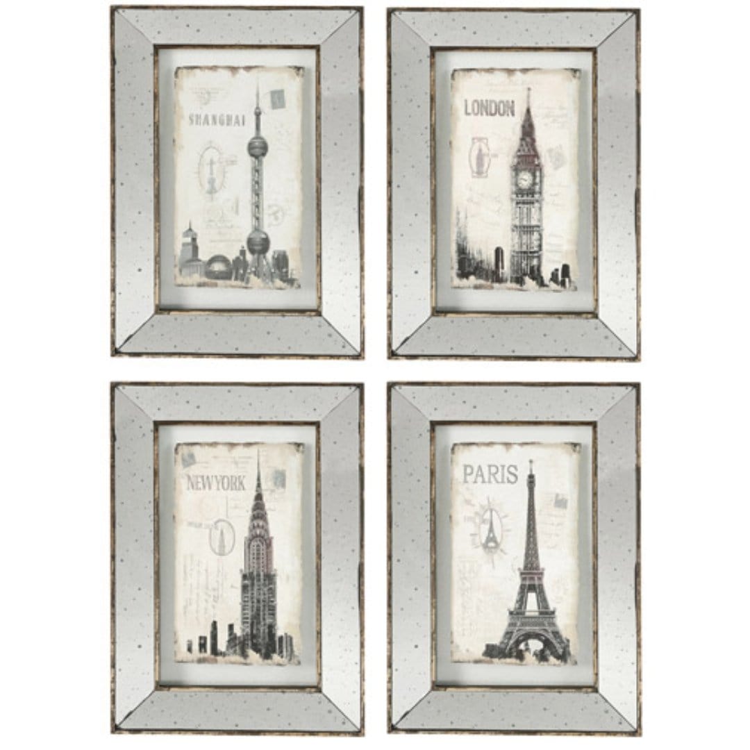 A&B Home - Landmarks Framed Wall Prints (32836) picket and rail