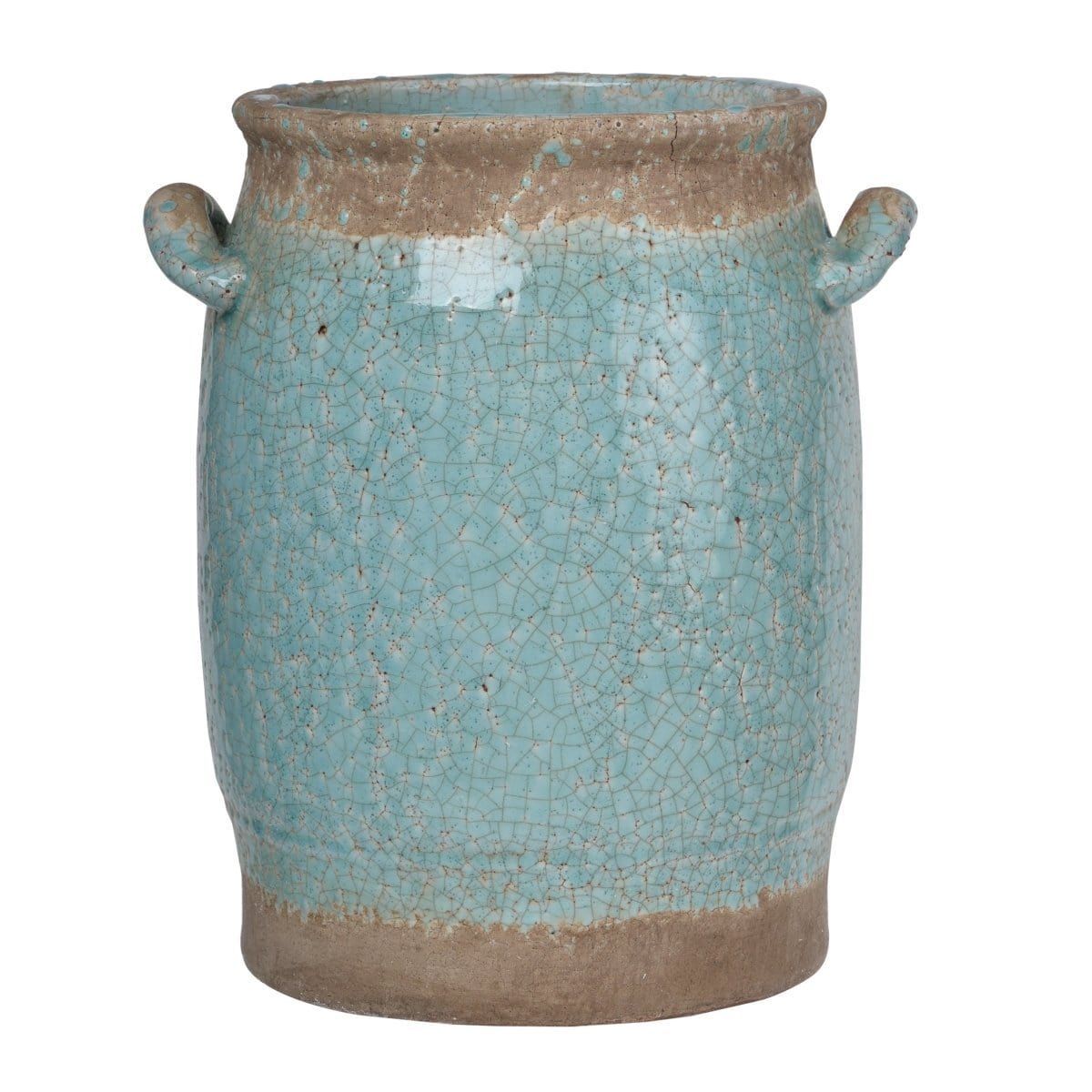 AB-1340 Candia Ceramic Vase, Pale Turquoise picket and rail
