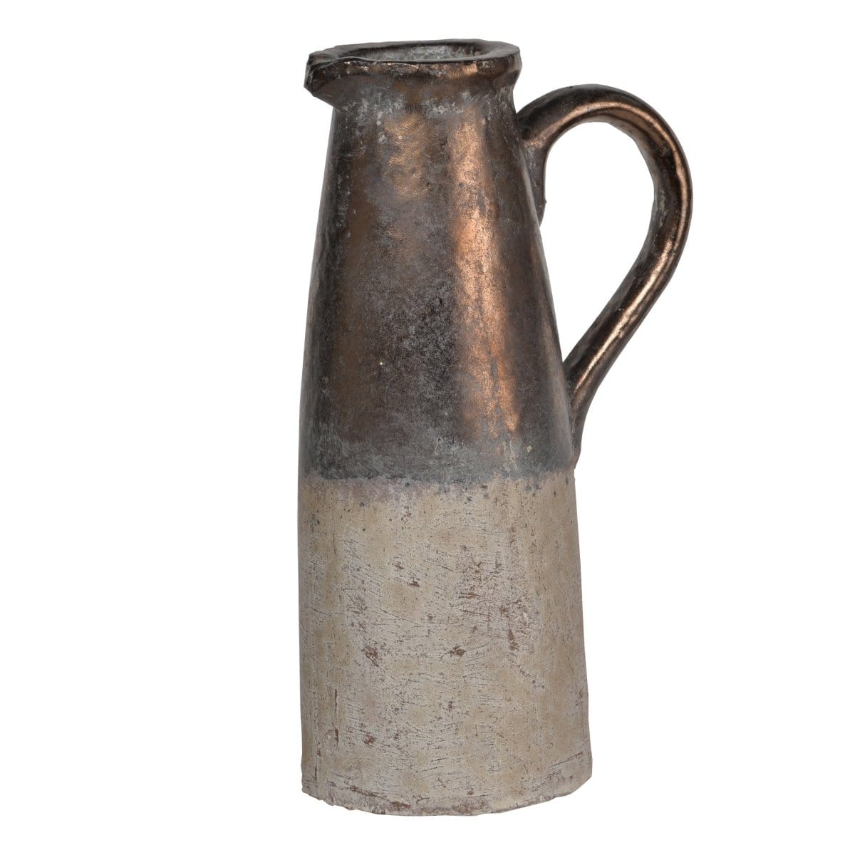 AB-1346 Candia Ceramic Pitcher, Sienna Brown picket and rail