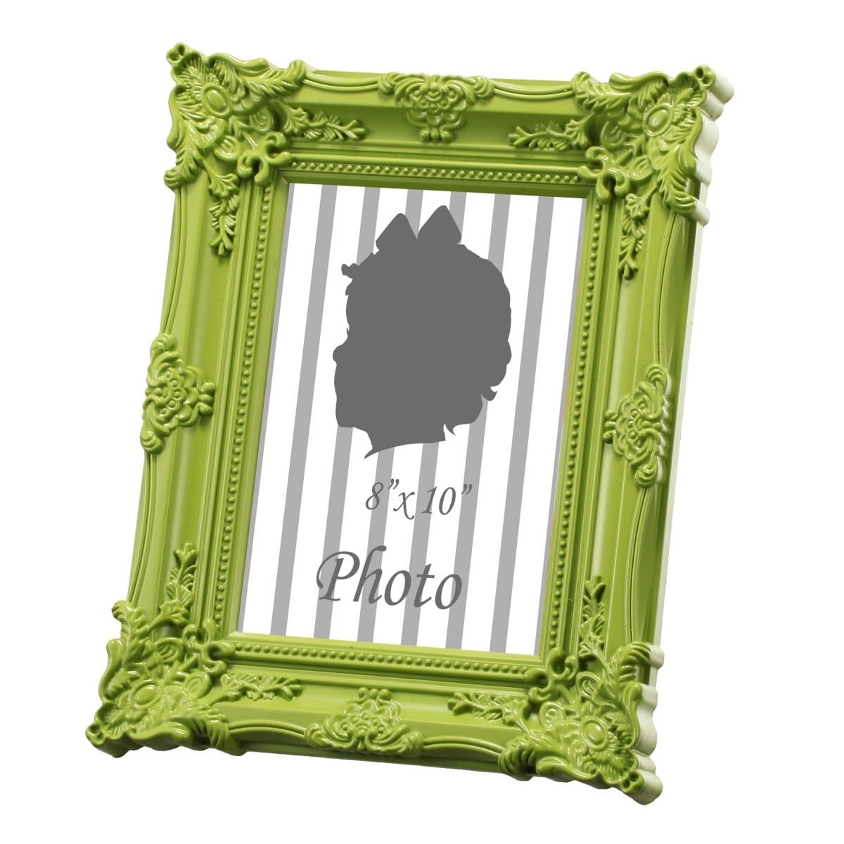 AB-37270-GREE BAROQUE PHOTO FRAME,GREEN 8X10"OPENING picket and rail