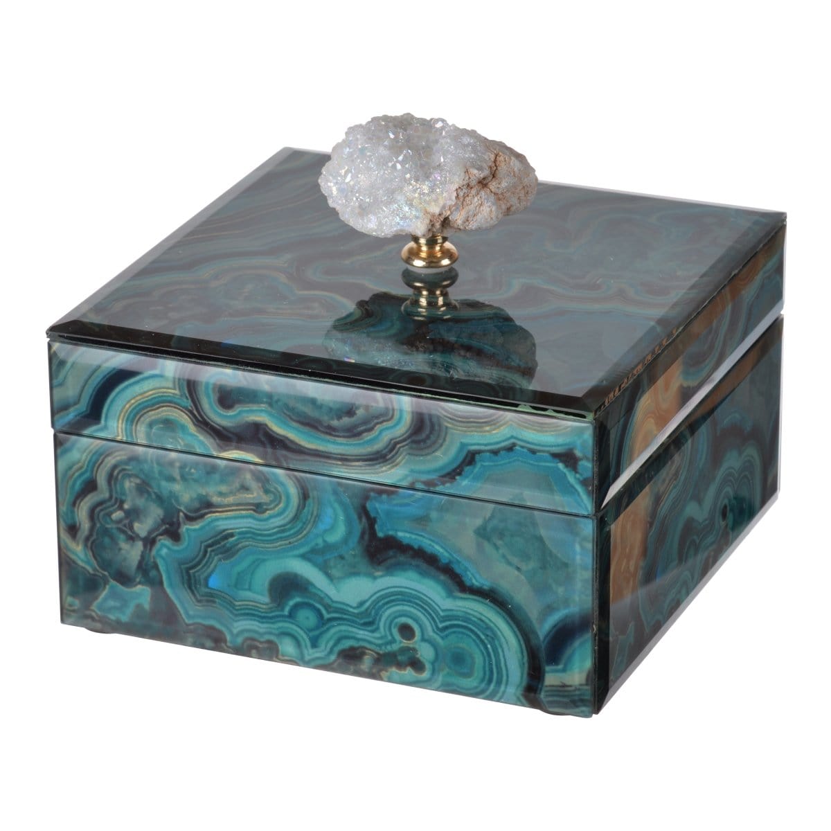 AB-41388 BETHANY MARBLED BOX, SMALL picket and rail