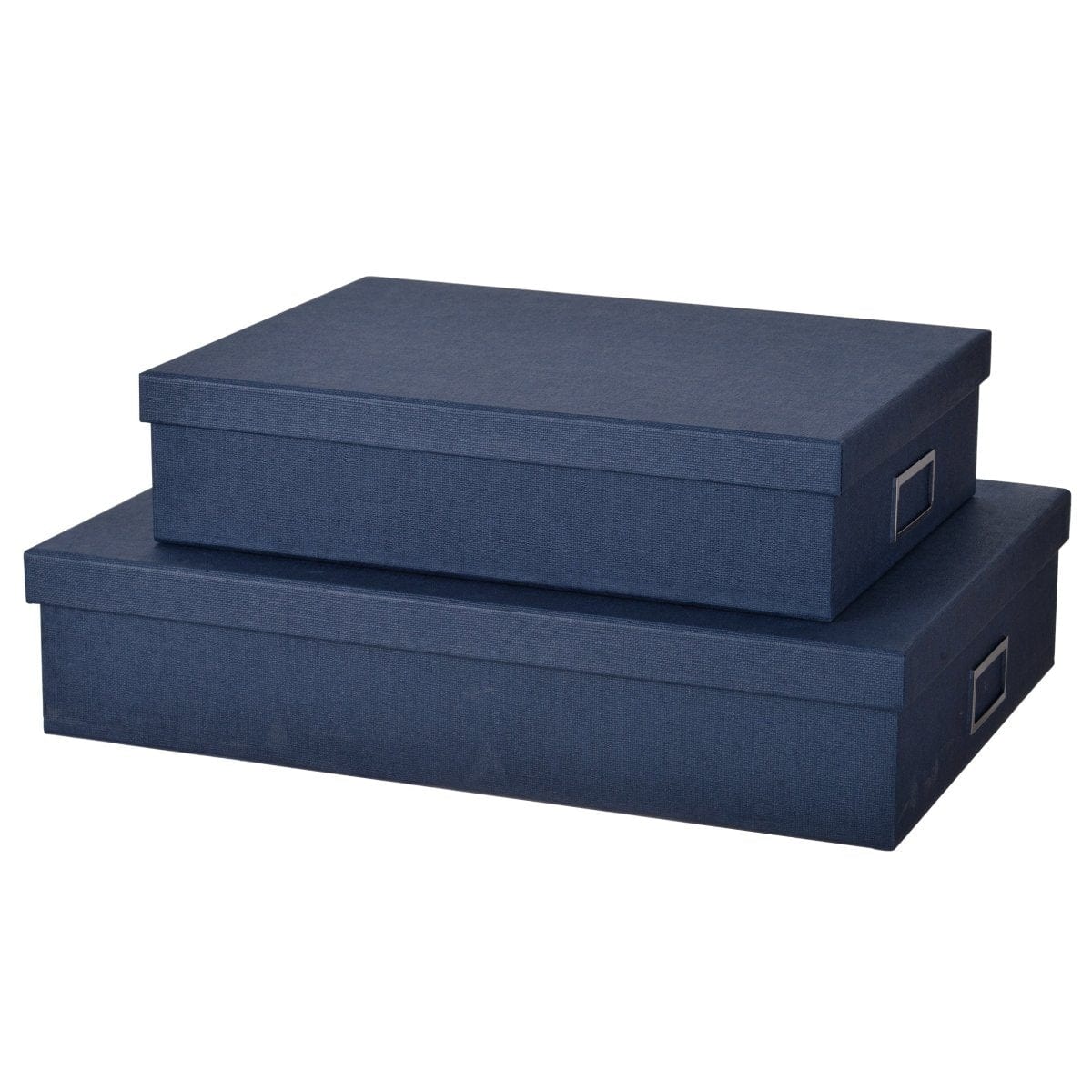 AB-42021  S/2 ISMAY LIDDED STORAGE BOXES,BLUE picket and rail