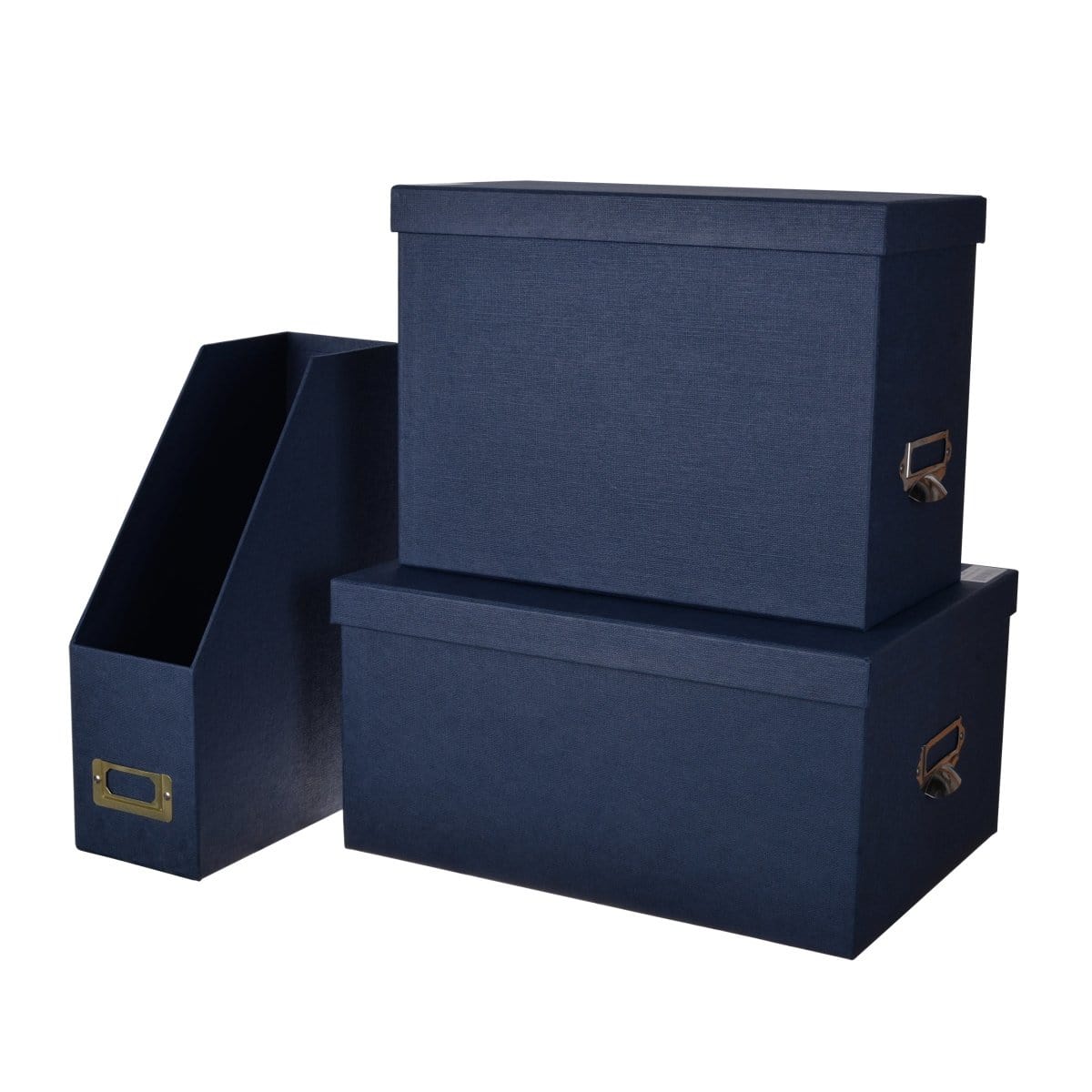 AB-42027 S/3 ISMAY OFFICE STORAGE BOXES & FILE,BLUE picket and rail