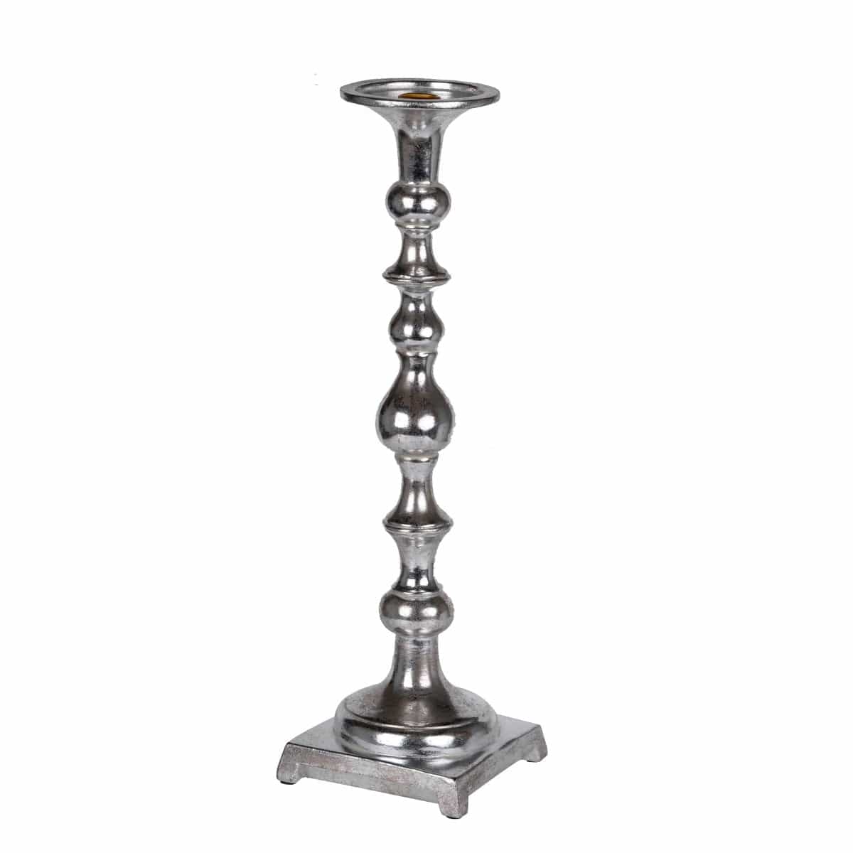 AB-76375 Danbury Candle Holder, Silver picket and rail