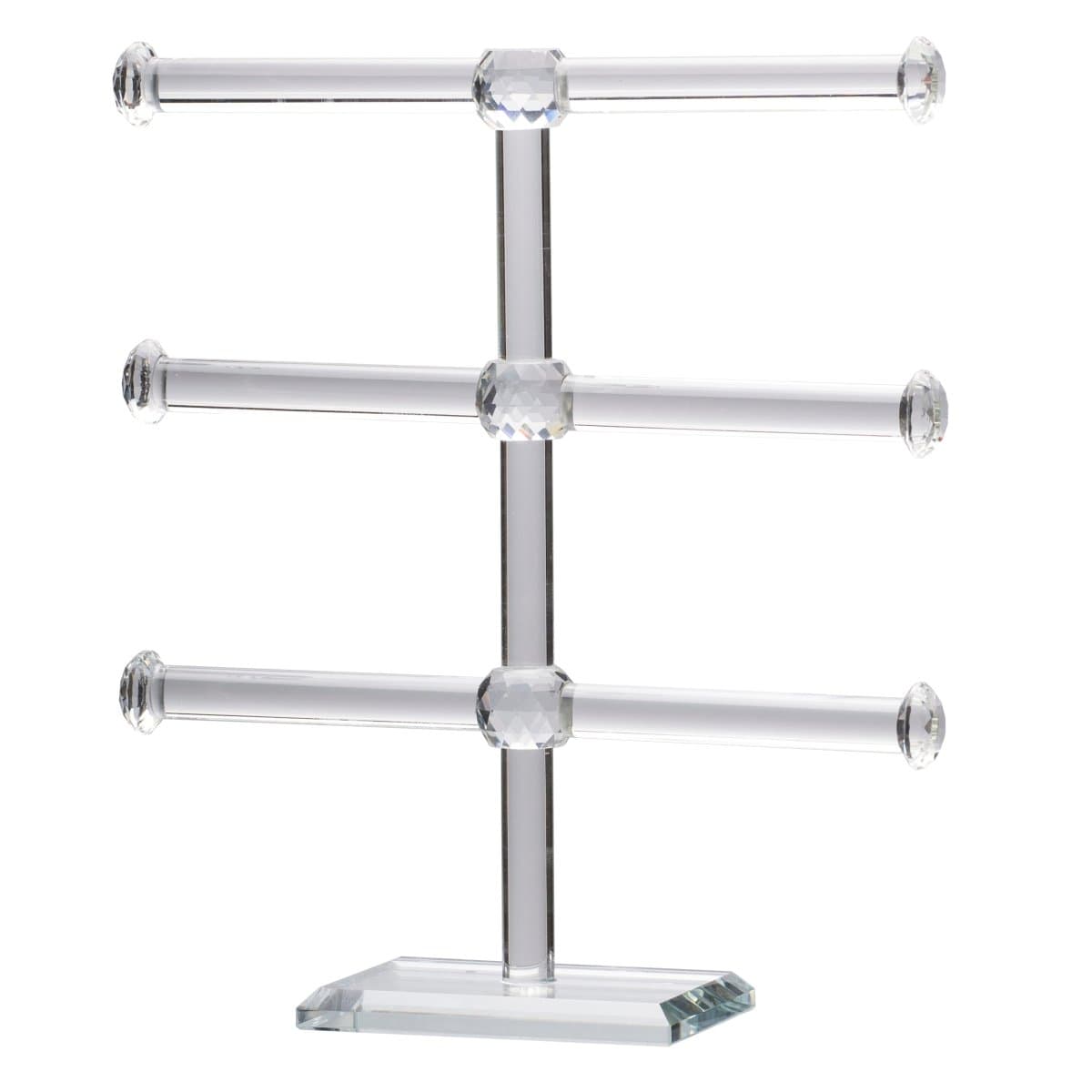 AB-76441 MAYFAIR 3-TIER GLASS JEWELRY RACK picket and rail