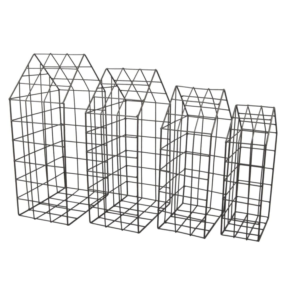 AB-HP42478 S/4 Grafton Wire Baskets- Rusty picket and rail