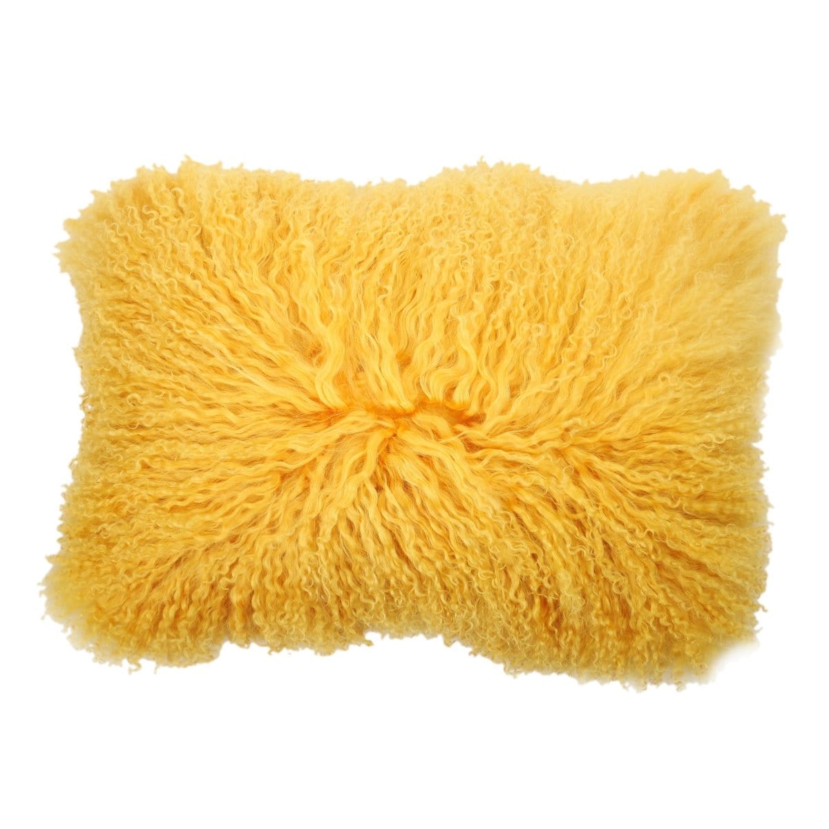 AB-T40186 Lamb Fur Rectangular Pillow - Yellow picket and rail