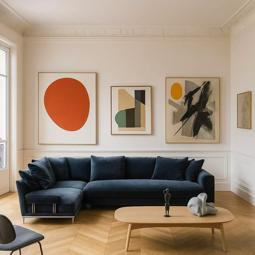 Aluna (SF12040) - Italian Minimalist Custom Sofa Bespoke in Leather & Fabric picket and rail