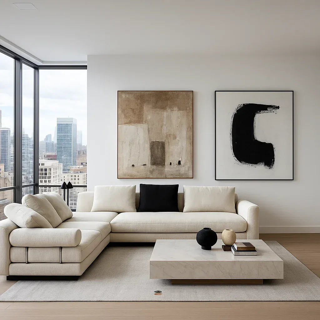 Aluna (SF12040) - Italian Minimalist Custom Sofa Bespoke in Leather & Fabric picket and rail