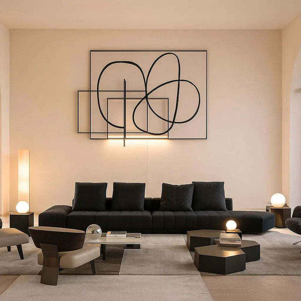 Alvaro (SF12022) - Italian Minimalist Custom Sofa Bespoke in Leather & Fabric picket and rail