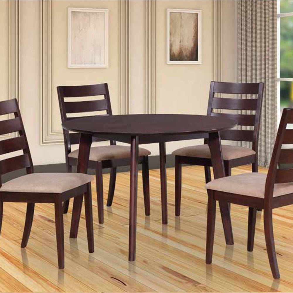Amber 5pc 1.0m Round Solid Wood Dining Set (C-3700) picket and rail