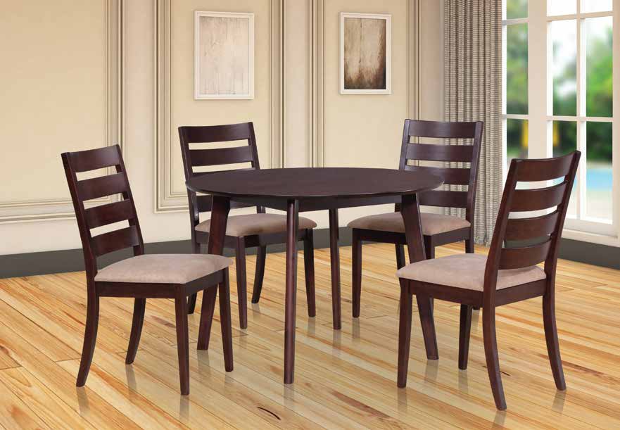 Amber 5pc 1.0m Round Solid Wood Dining Set (C-3700) picket and rail
