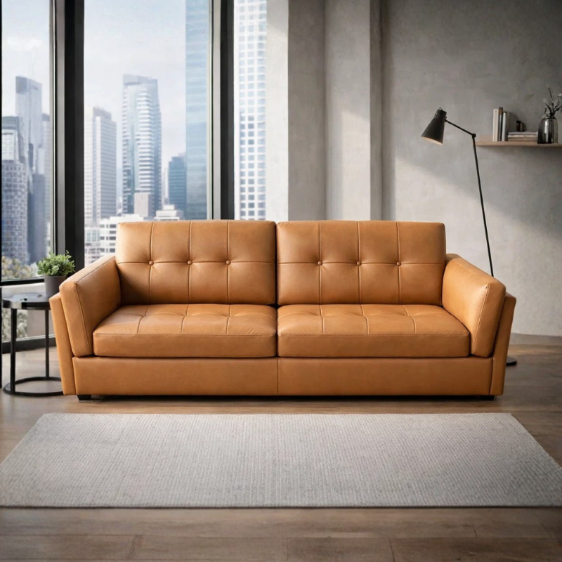 Americana 1/2/3 Seater (MB0289) Full Top Grain Leather Sofa picket and rail