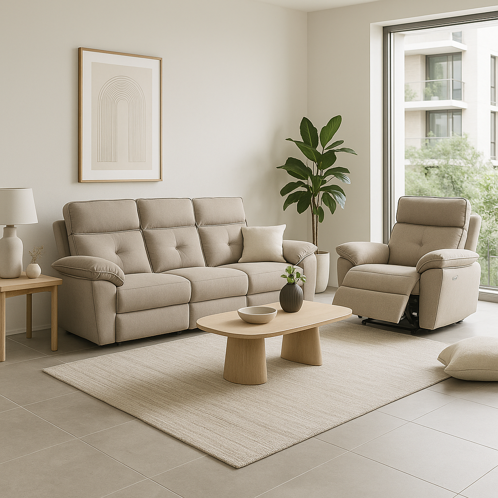 Americana 1/2/3-Seater (RC0750) Fabric Electric Recliner Sofa (I) picket and rail