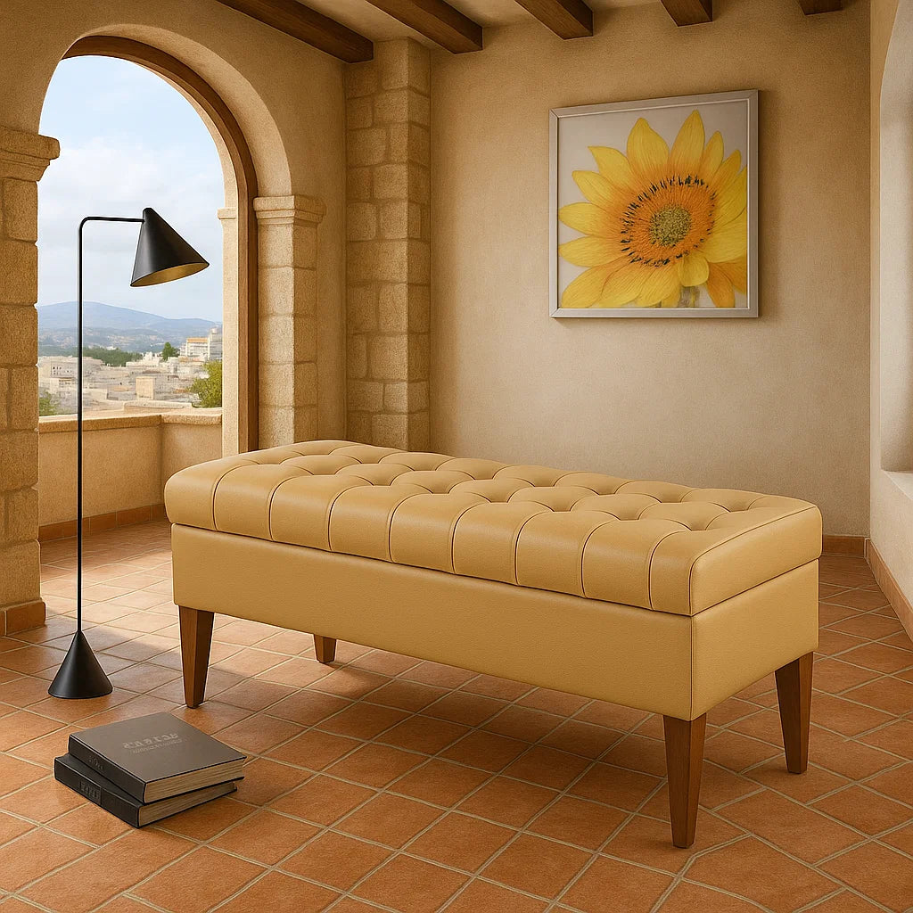 Americana 1.2m Solid Wood Storage Bench (IT-196) picket and rail