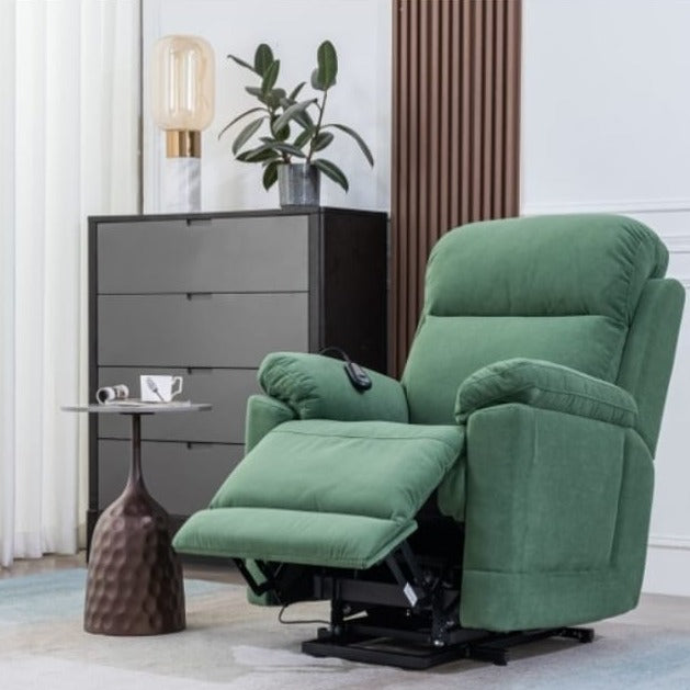 Electric Recliner Fabric Reclining Chair With Ottoman Americana