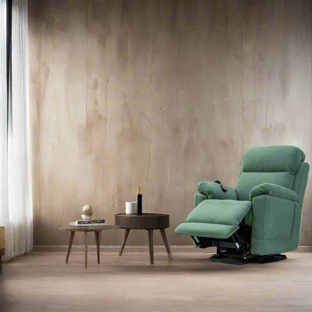 Americana Fabric Electric Power Lift Recliner Lounge Chair Picket Rail Custom Sofas Furniture