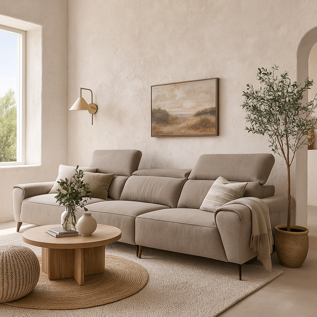 Americana 3-Seater (MB0636) 2.89m Fabric Sofa with Adjustable Headrests (I) picket and rail