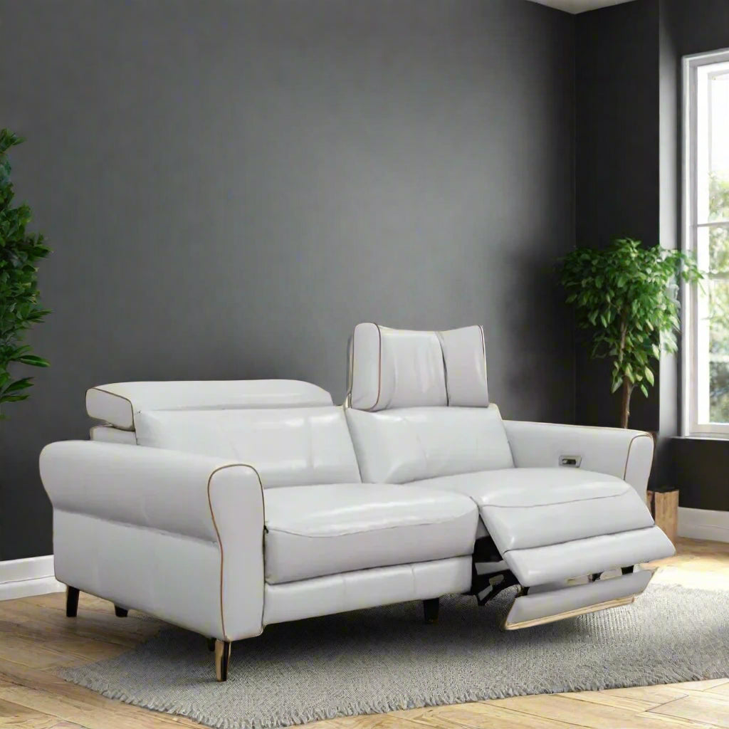 Americana 3 Seater Recliner Full leather Sofa #RN0937 picket and rail