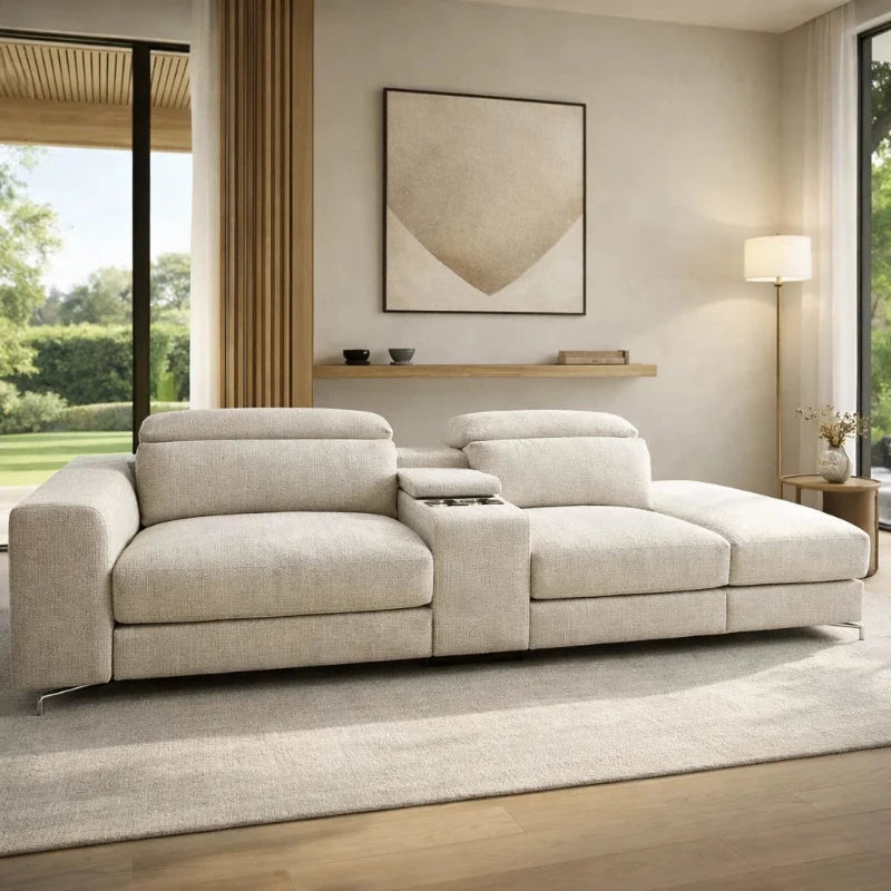 Americana 3-Seater (RN0915) 2.06m Zero Gravity Full Top Grain Leather Modular Electric Recliner Sofa (I) picket and rail