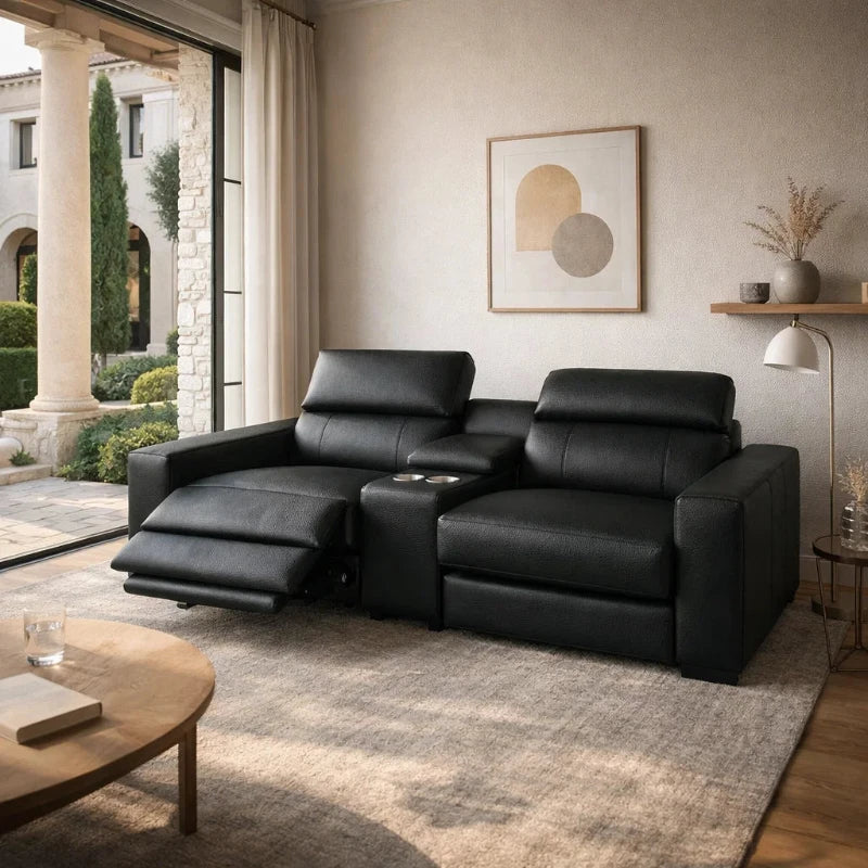 Americana 3-Seater (RN0915) 2.06m Zero Gravity Full Top Grain Leather Modular Electric Recliner Sofa (I) picket and rail