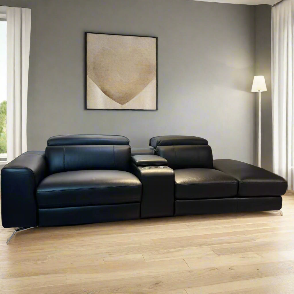 Americana 3-Seater (RN0915) 2.56m Zero Gravity Full Top Grain Leather Electric Recliner Sofa (I) picket and rail