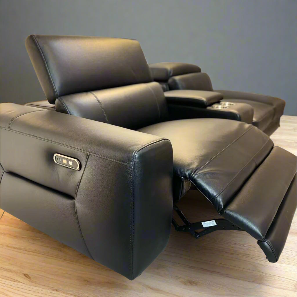 Americana 3-Seater (RN0915) 2.56m Zero Gravity Full Top Grain Leather Electric Recliner Sofa (I) picket and rail