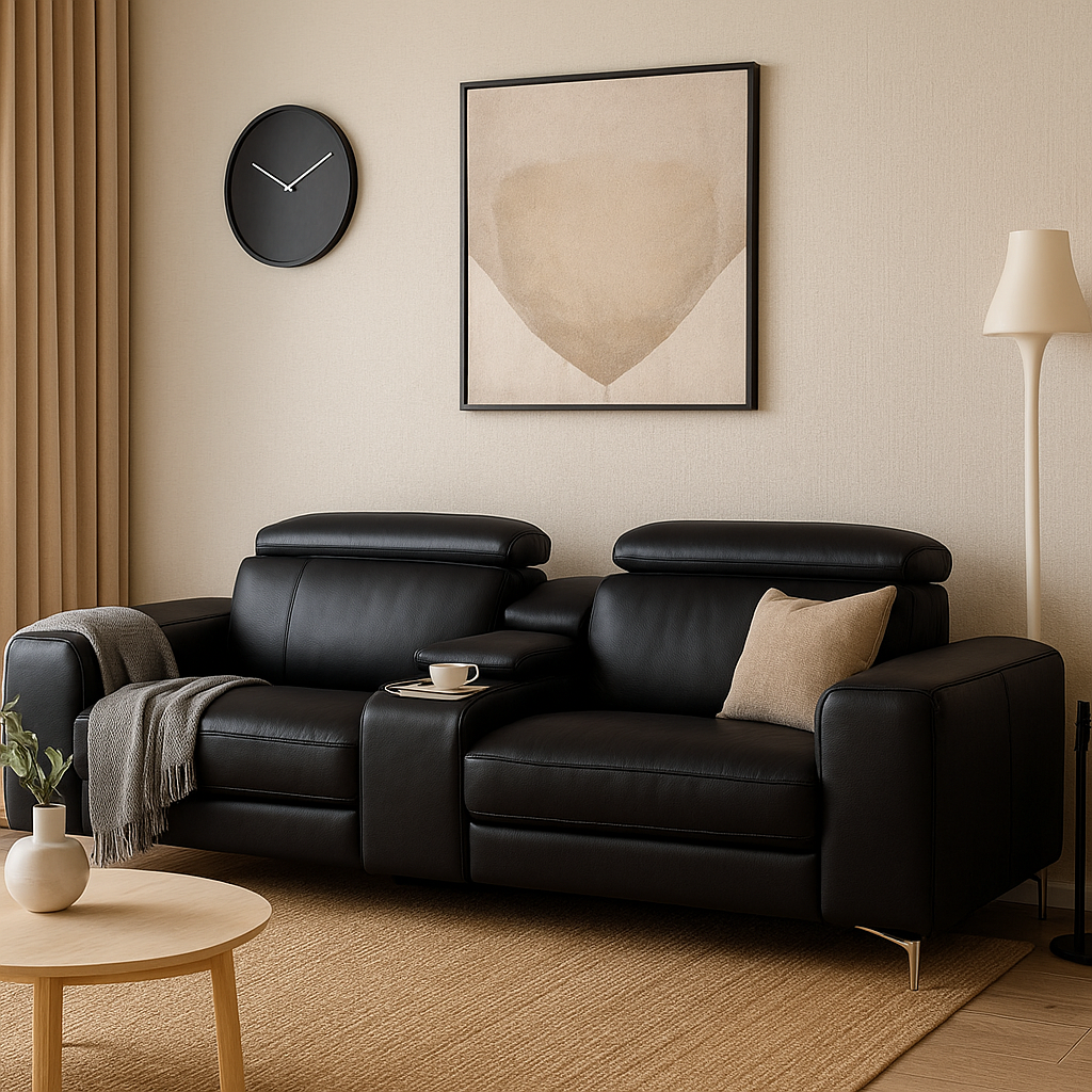 Americana 3-Seater (RN0915) 2.56m Zero Gravity Full Top Grain Leather Electric Recliner Sofa (I) picket and rail