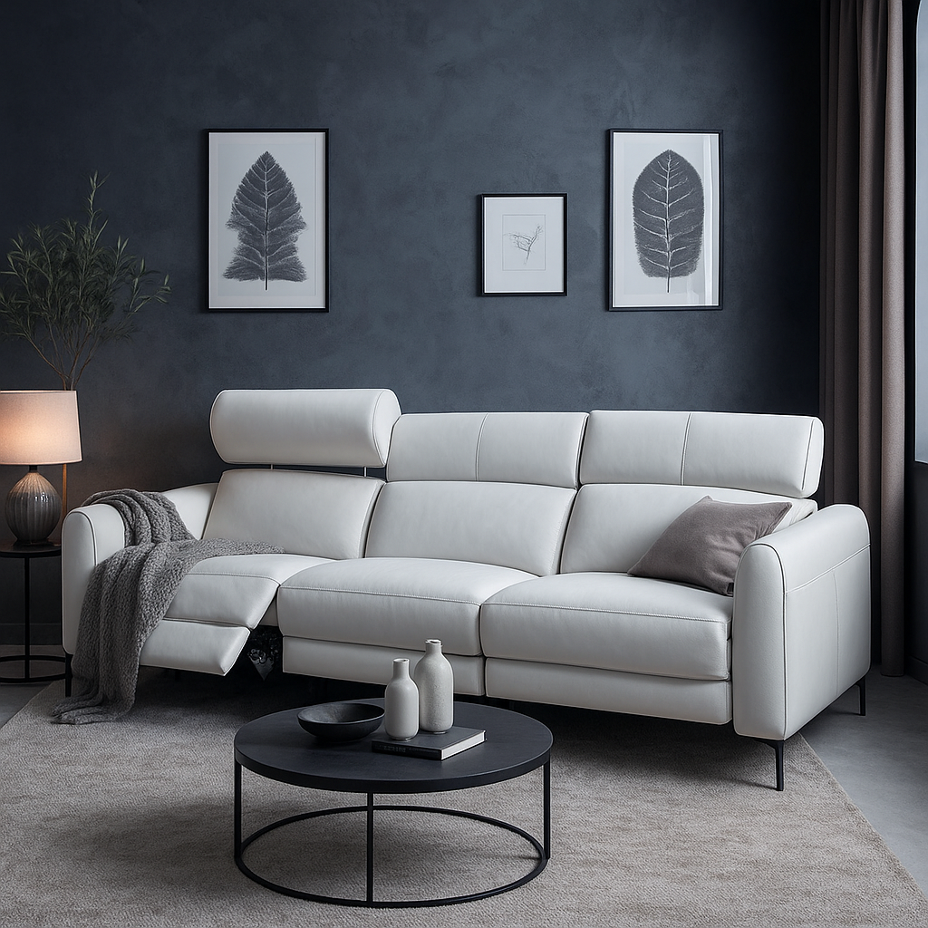 Americana 3-Seater (RN0949) 2.04m Zero Gravity Full Top Grain Leather Electric Recliner Sofa (I) picket and rail