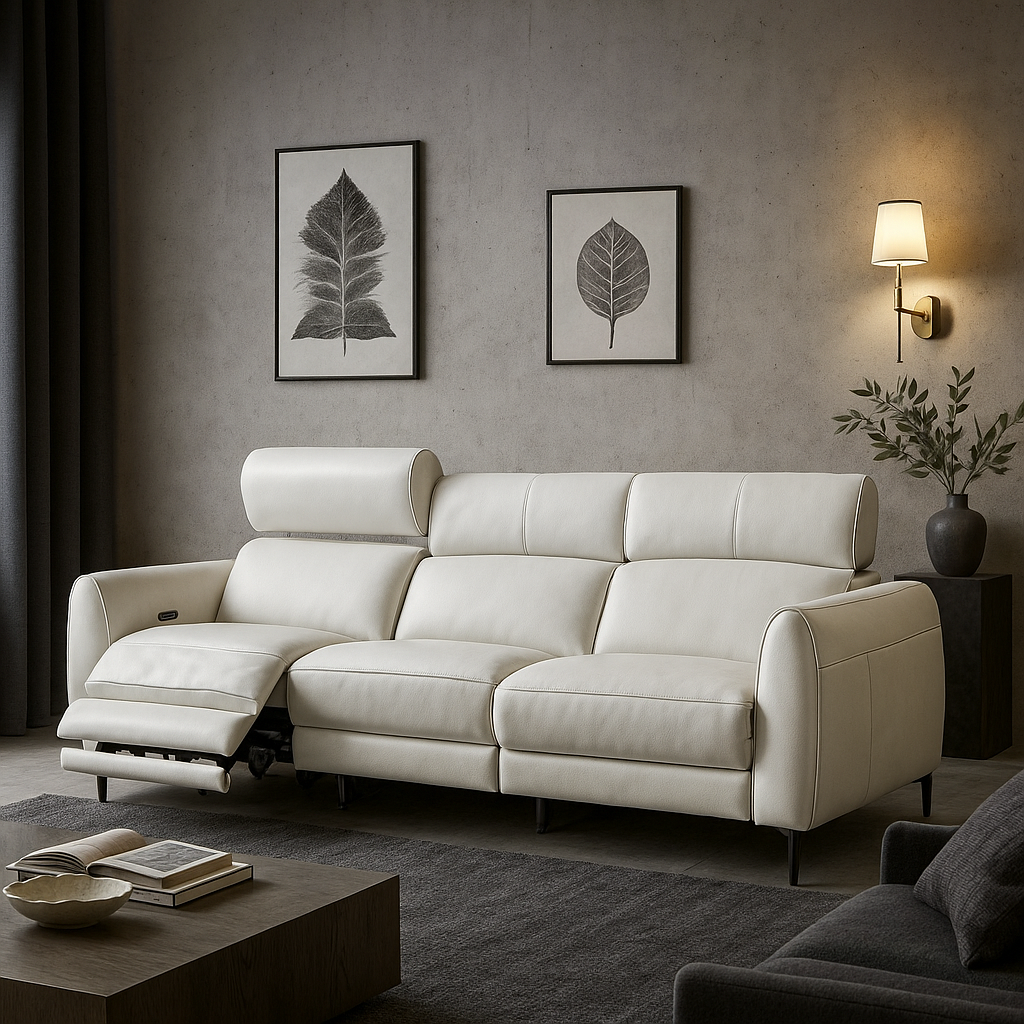 Americana 3-Seater (RN0949) 2.04m Zero Gravity Full Top Grain Leather Electric Recliner Sofa (I) picket and rail