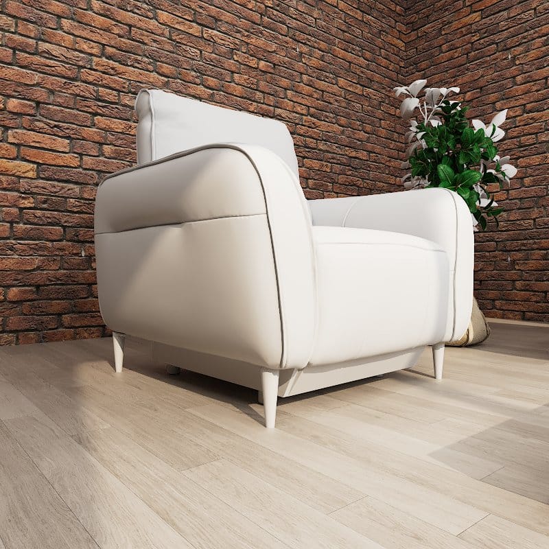 Americana Alpha Pro 1-Seater Zero Wall Full Top Grain Leather Electric Recliner Sofa picket and rail