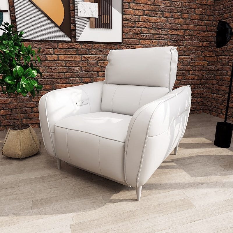 Americana Alpha Pro 1-Seater Zero Wall Full Top Grain Leather Electric Recliner Sofa picket and rail