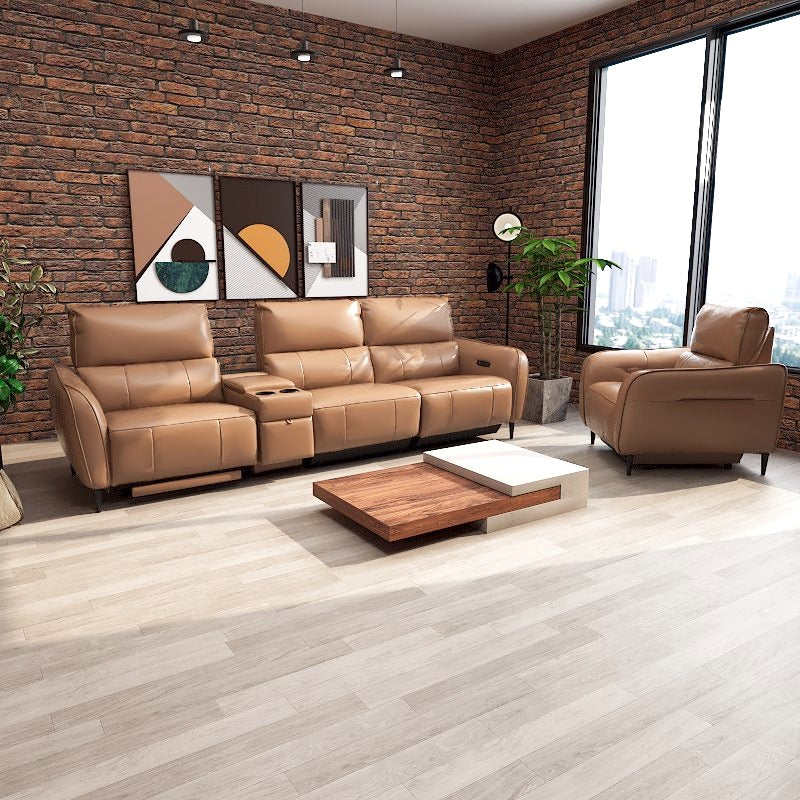 Americana Alpha Pro 2/3-Seater with Utility Cup Holder Zero Wall Full Top Grain Leather Electric Recliner Sofa (I) picket and rail