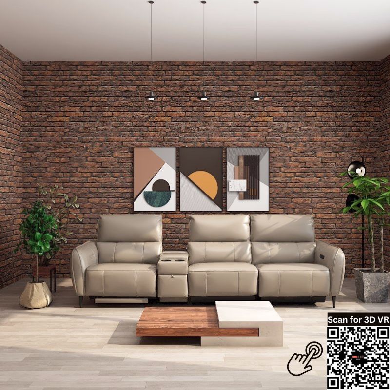 Americana Alpha Pro 2/3-Seater with Utility Cup Holder Zero Wall Full Top Grain Leather Electric Recliner Sofa (I) picket and rail