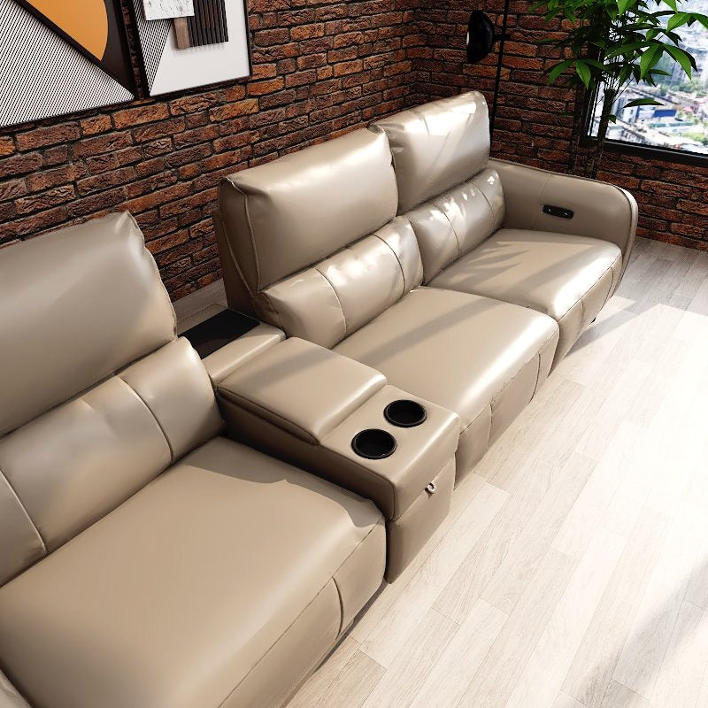 Americana Alpha Pro 2/3-Seater with Utility Cup Holder Zero Wall Full Top Grain Leather Electric Recliner Sofa (I) picket and rail