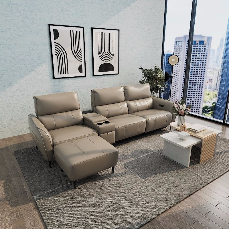 Americana Alpha Pro 2/3-Seater with Utility Cup Holder Zero Wall Full Top Grain Leather Electric Recliner Sofa (I) picket and rail