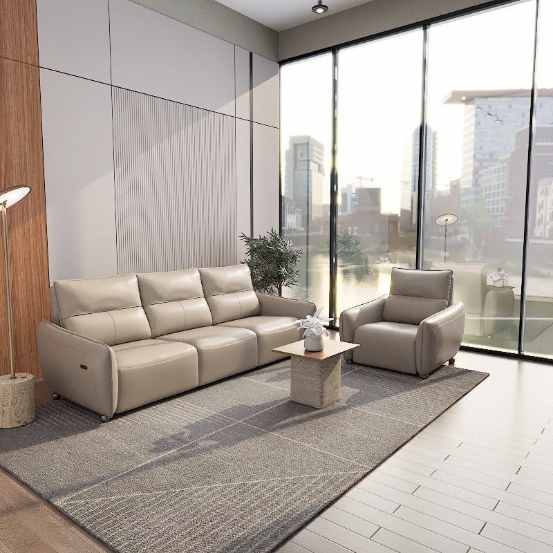 Americana Bellamy 3-Seater 2.67m Zero Wall Full Top Grain Leather Electric Recliner Sofa (I) picket and rail